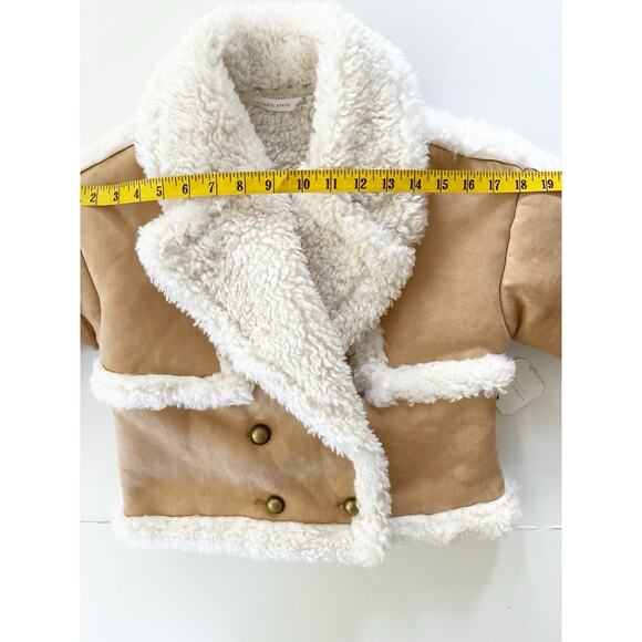 Altar d State Faux Fur Cropped Coat Women XS Tan Snow Winter Cozy Outdoor - Picture 5 of 11